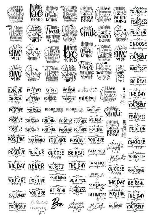Decals, Ceramic decals - Inspiration Saying Enamel Decal - Fusible Decal - Glass Fusing Decal ~ Waterslide Decal 2107