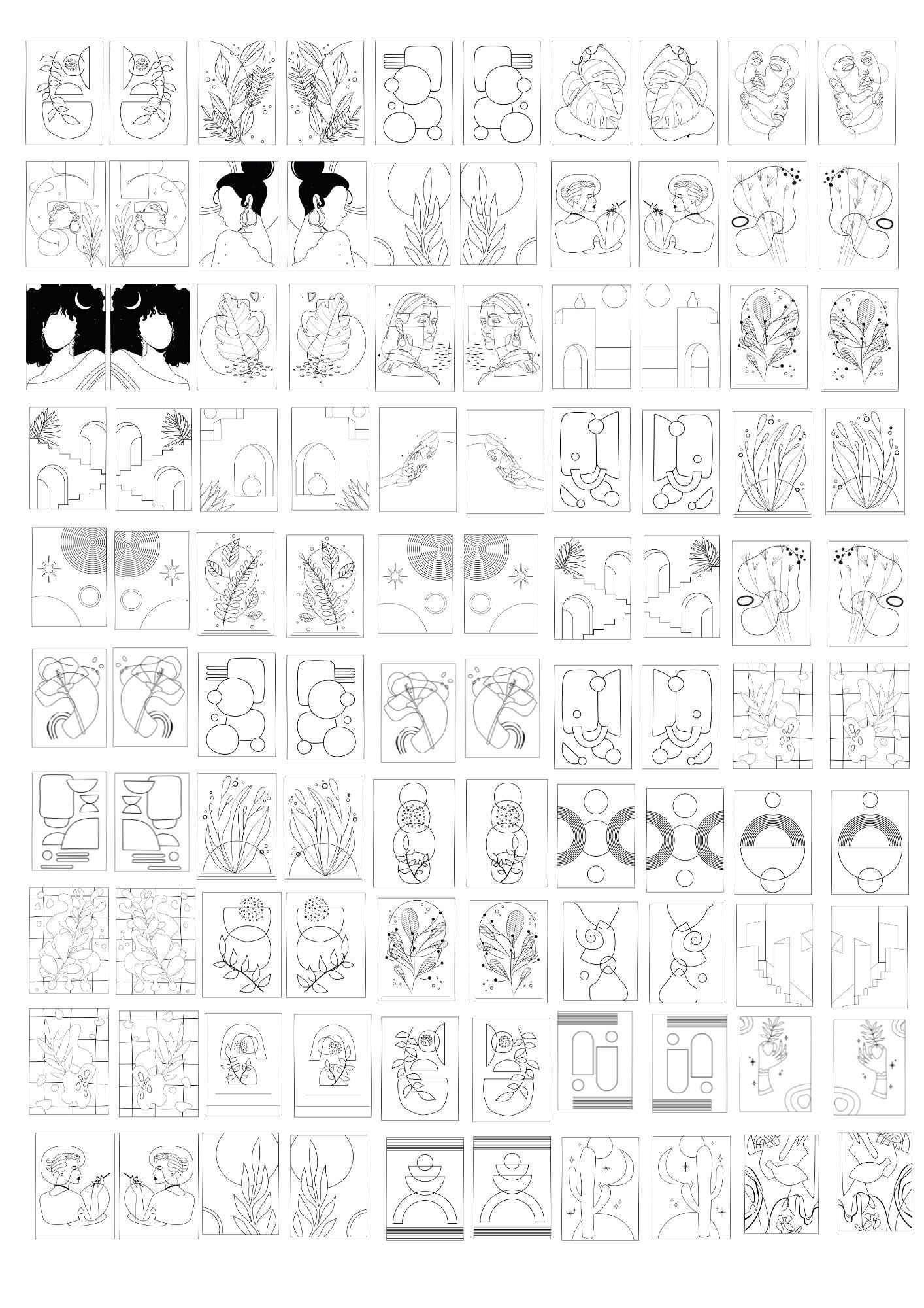 Overglaze Decals, Doodling Pattern Ceramic decals - Enamel Decal - Fusible Decal - Glass Fusing Decal ~ Waterslide Decal - 22104