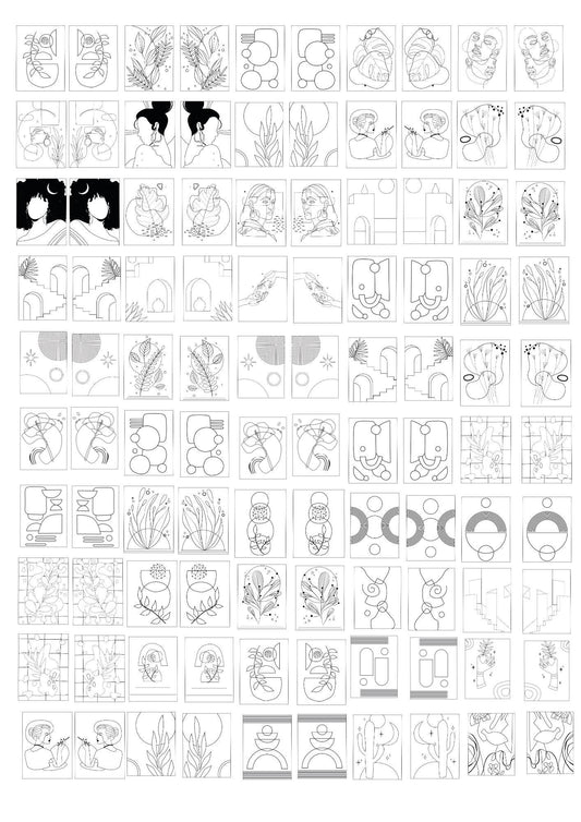 Overglaze Decals, Doodling Pattern Ceramic decals - Enamel Decal - Fusible Decal - Glass Fusing Decal ~ Waterslide Decal - 22104