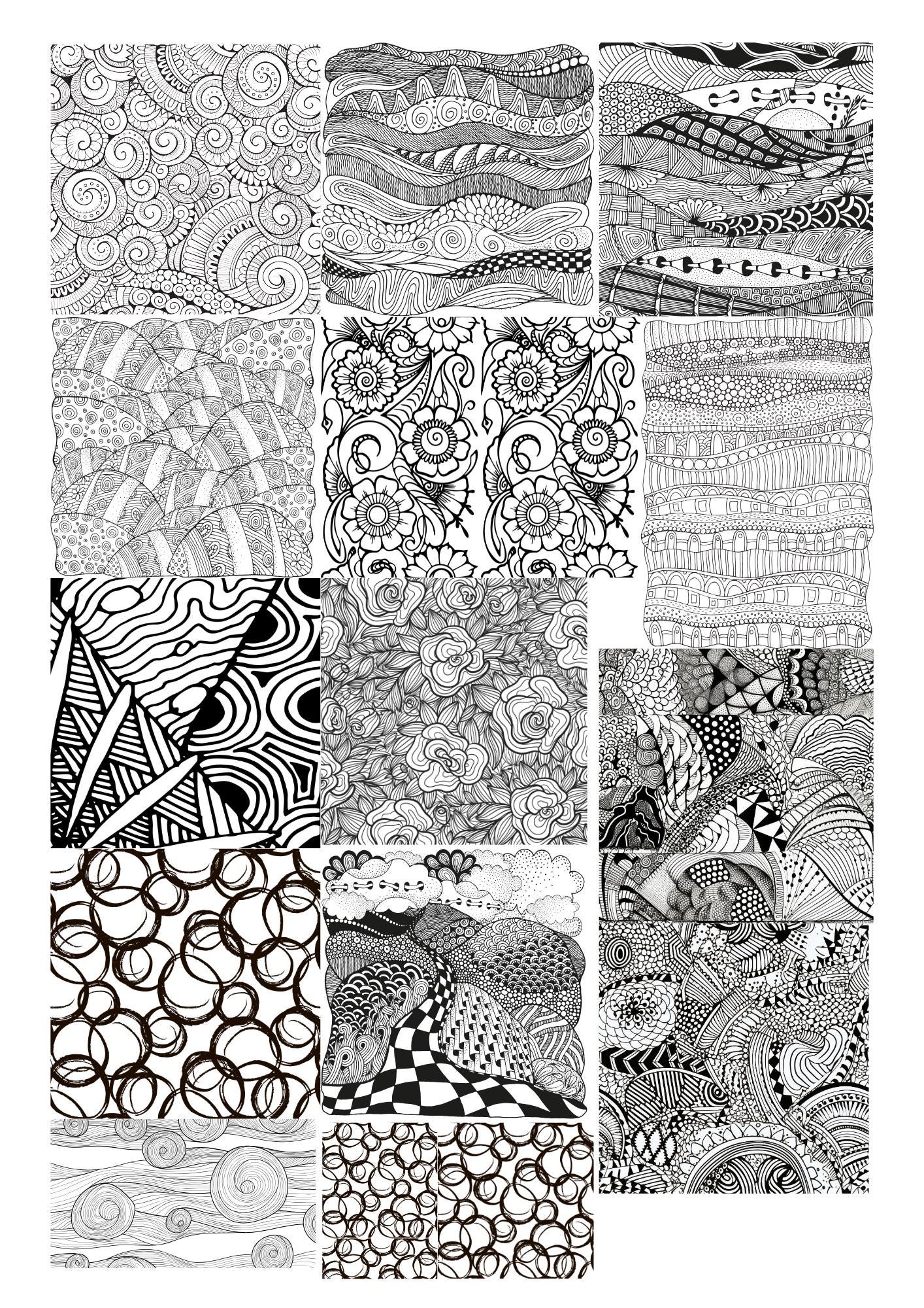 Overglaze Decals, Doodling Pattern Ceramic decals - Enamel Decal - Fusible Decal - Glass Fusing Decal ~ Waterslide Decal - 22107