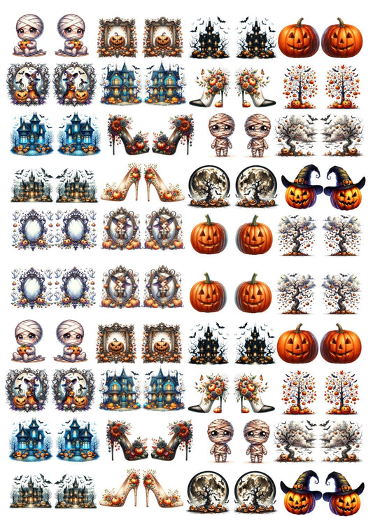 Overglaze Decals, Halloween - Ceramic decals - Enamel Decal - Fusible Decal - Glass Fusing Decal ~ Waterslide Decal 22107