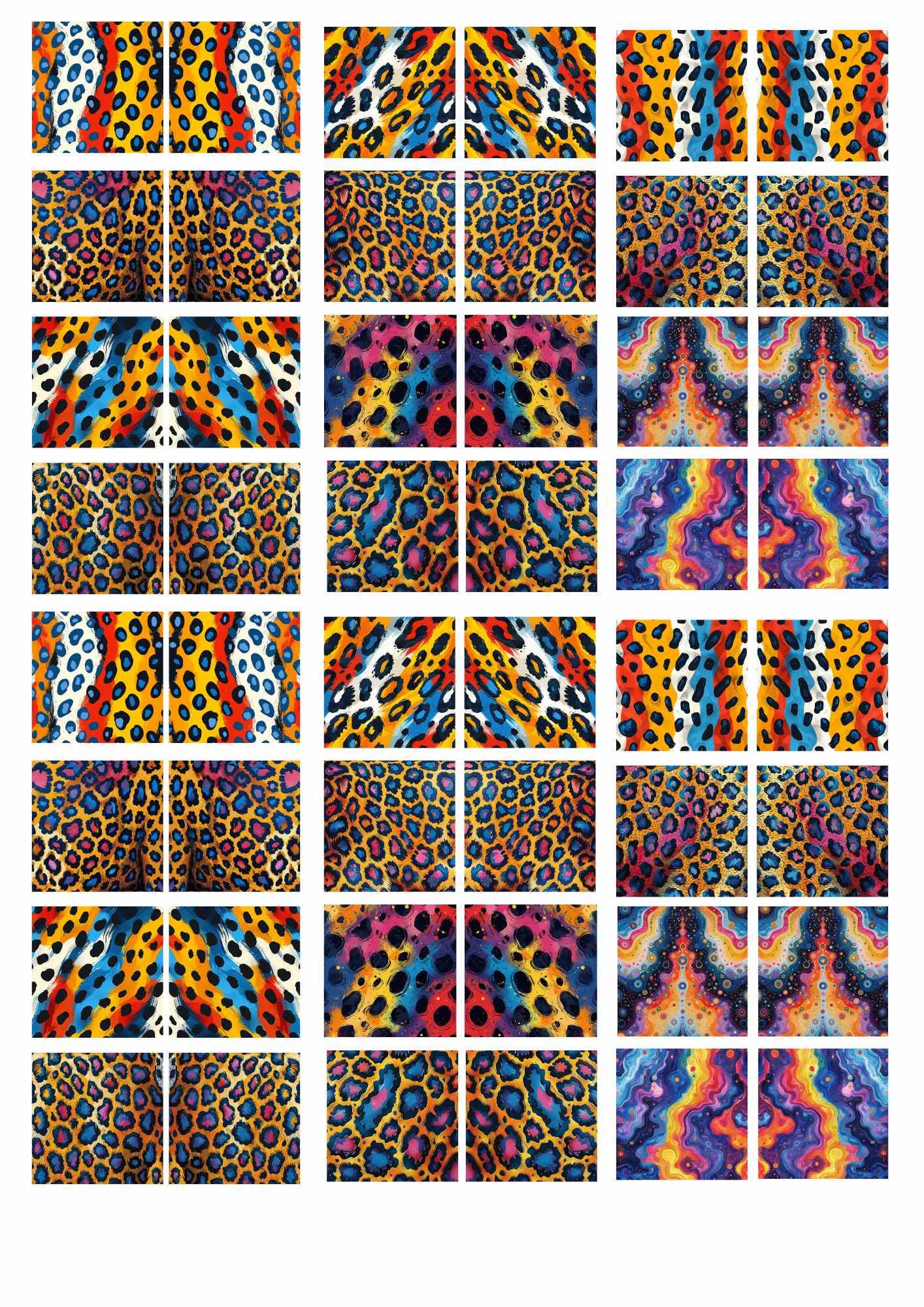 Overglaze Decals, Color Pop Leopard Ceramic decals - Enamel Decal - Fusible Decal - Glass Fusing Decal ~ Waterslide Decal 40169