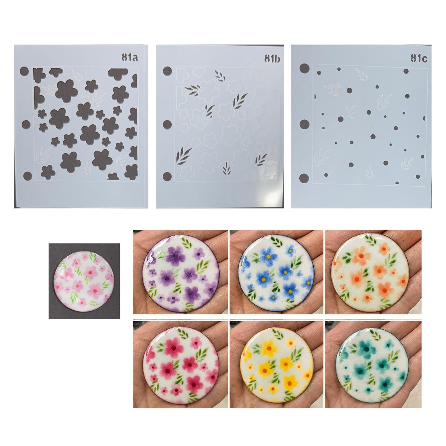 Layered Enamel Stencil Set, 22 Stencils, 15 Multi-Layer Designs