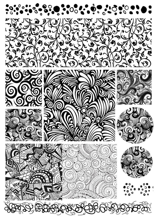 Decals, Abstract Pattern Ceramic decals - Enamel Decal - Fusible Decal - Glass Fusing Decal ~ Waterslide Decal - 2103
