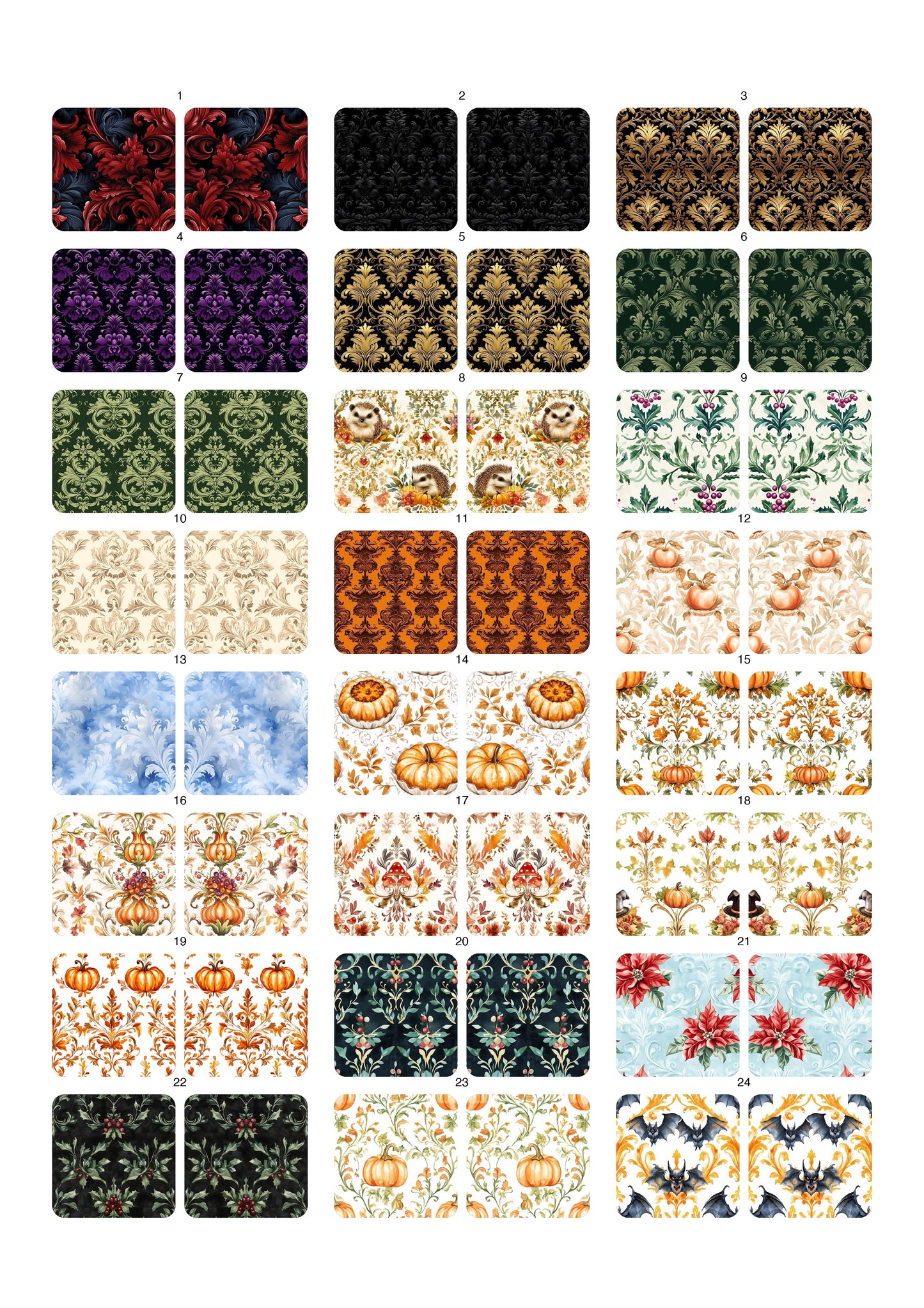 Decals, Damask Ceramic decals - Enamel Decal - Fusible Decal - Glass Fusing Decal ~ Waterslide Decal 10004