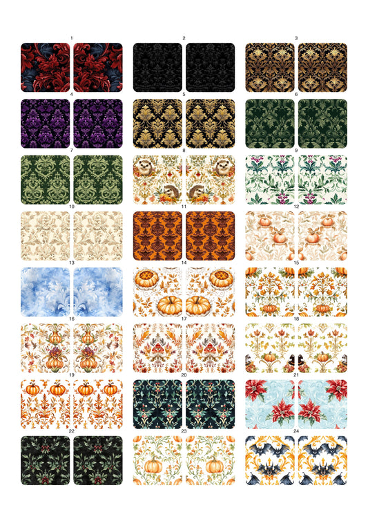 Decals, Damask Ceramic decals - Enamel Decal - Fusible Decal - Glass Fusing Decal ~ Waterslide Decal 10004