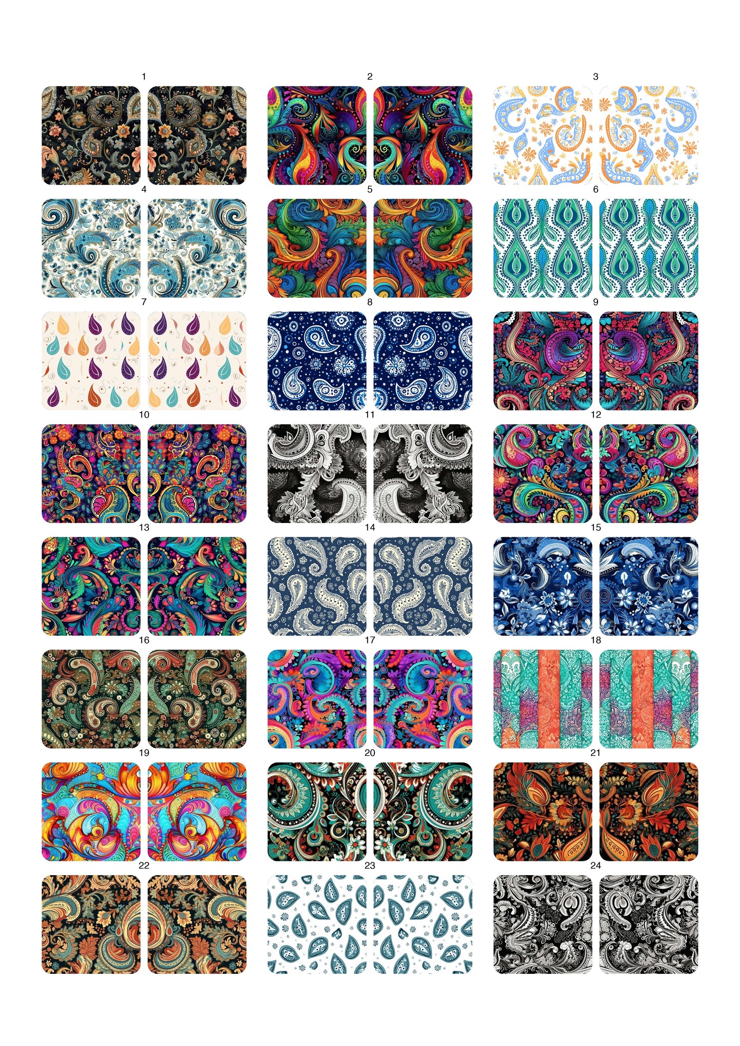 Decals, Paisley Ceramic decals - Enamel Decal - Fusible Decal - Glass Fusing Decal ~ Waterslide Decal 10006