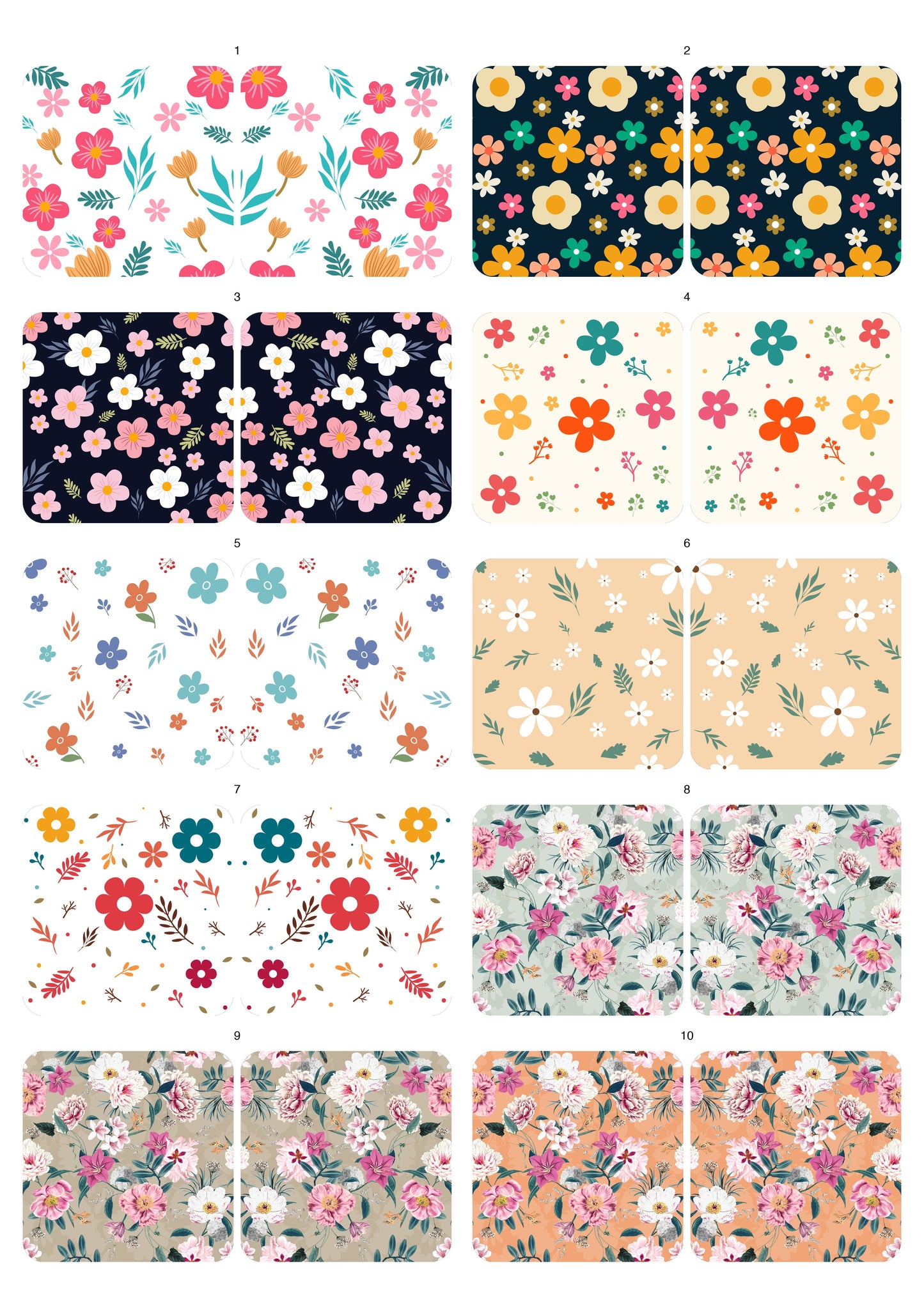 Decals, Delicate Floral Ceramic decals - Enamel Decal - Fusible Decal - Glass Fusing Decal ~ Waterslide Decal 10014