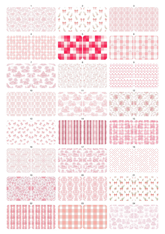 Decals, Pink French Toile Ceramic decals - Enamel Decal - Fusible Decal - Glass Fusing Decal ~ Waterslide Decal 10015