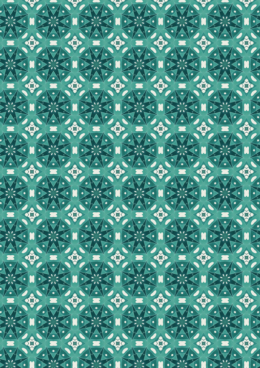 Decals, Teal Medallion Background Ceramic decals - Enamel Decal - Fusible Decal - Glass Fusing Decal ~ Waterslide Decal 10017