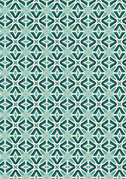 Decals, Teal Geometric Background Ceramic decals - Enamel Decal - Fusible Decal - Glass Fusing Decal ~ Waterslide Decal 10018