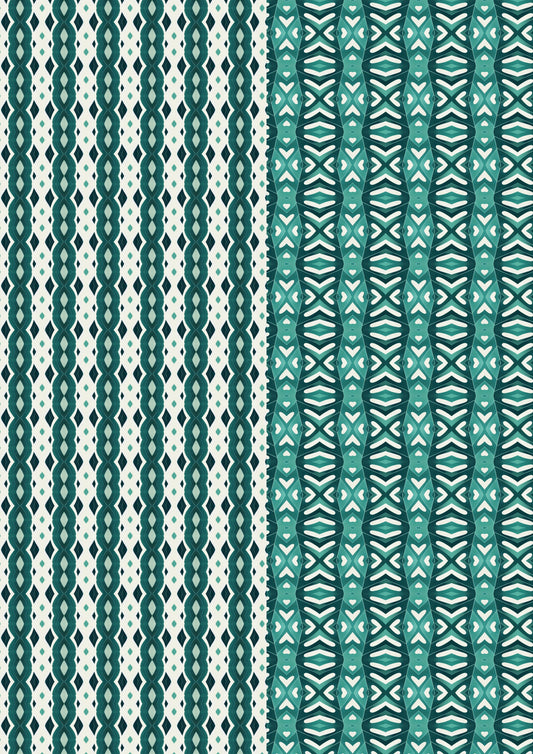 Decals, Teal Woven Stripe Background Ceramic decals - Enamel Decal - Fusible Decal - Glass Fusing Decal ~ Waterslide Decal 10023