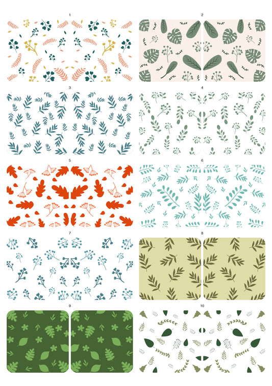 Decals, Botanical Greenery Ceramic decals - Enamel Decal - Fusible Decal - Glass Fusing Decal ~ Waterslide Decal 10032