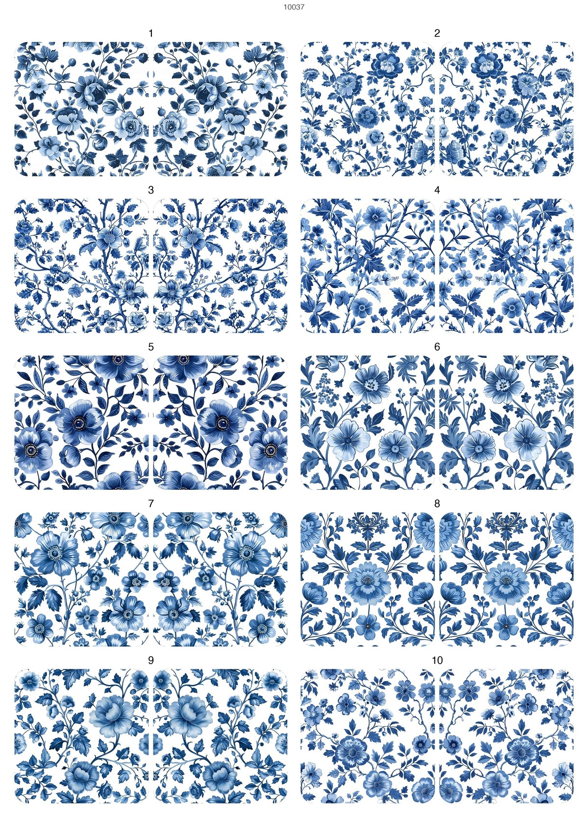 Decals, French Blue Toile Ceramic decals - Enamel Decal - Fusible Decal - Glass Fusing Decal ~ Waterslide Decal 10037