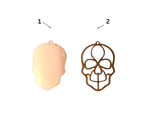 Copper Blanks - 1003# Skull Copper blank, stamped enamel, solid copper,  stamping blank, personalized  copper blank, raw copper