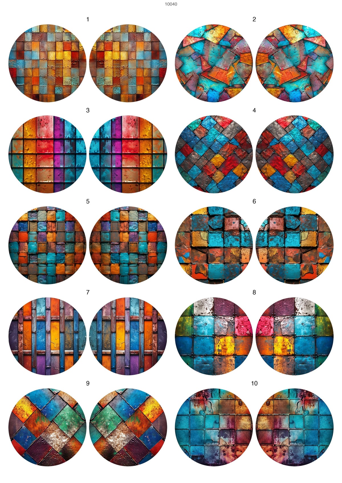 Decals, Abstract Metal Mosaic Ceramic decals - Enamel Decal - Fusible Decal - Glass Fusing Decal ~ Waterslide Decal 10040