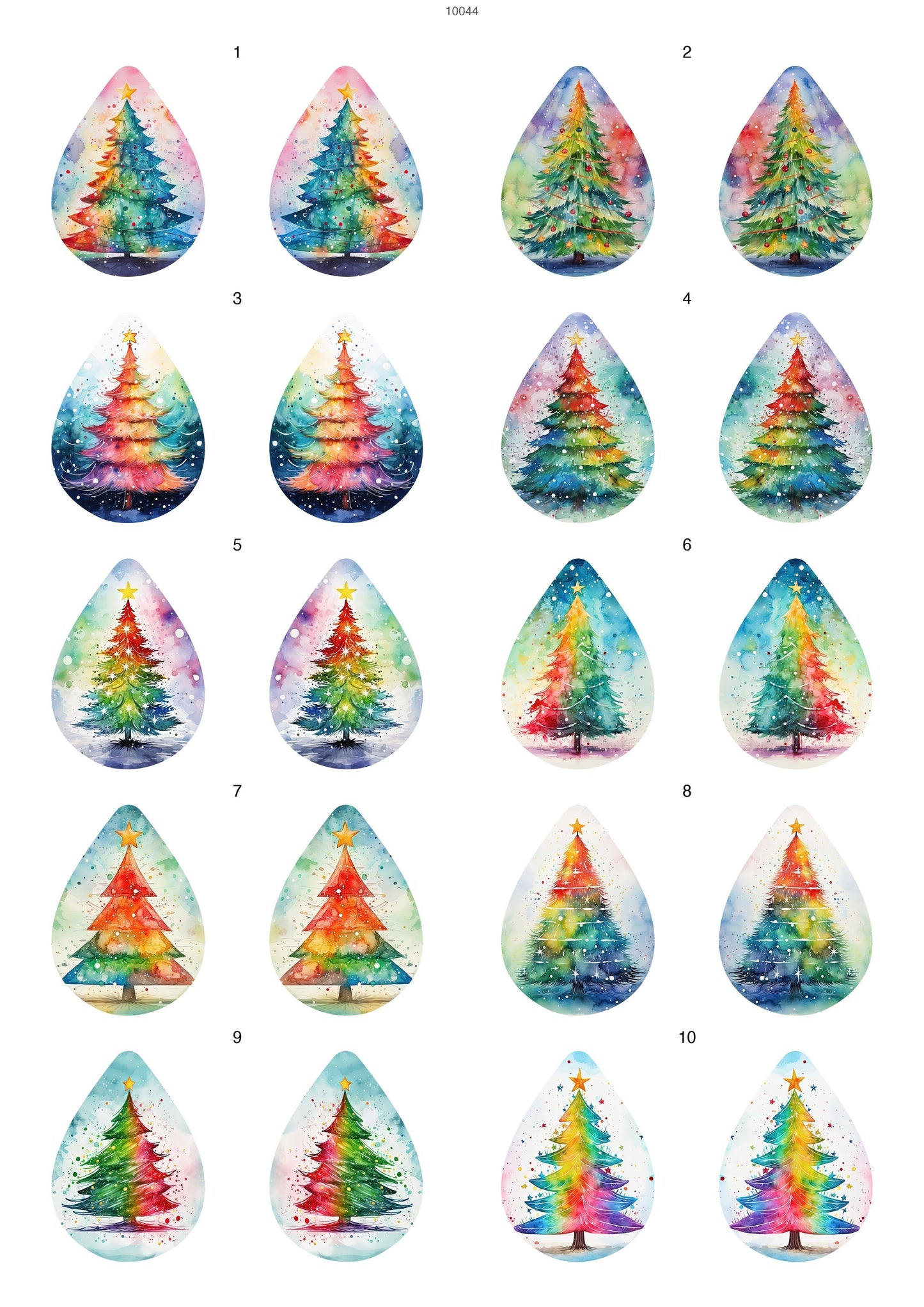 Decals, Christmas Tree Ceramic decals - Enamel Decal - Fusible Decal - Glass Fusing Decal ~ Waterslide Decal 10044