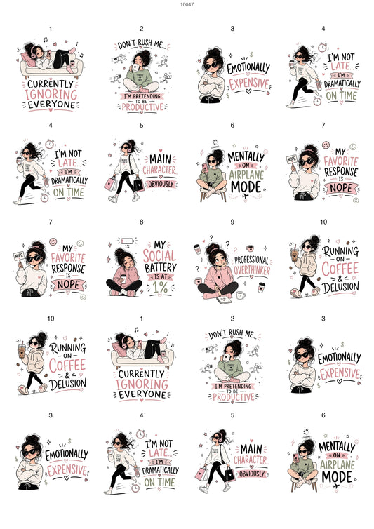 Funny Quote Waterslide Decal - Ceramic, Enamel & Glass Fusing Overglaze Decal Sheet 10047