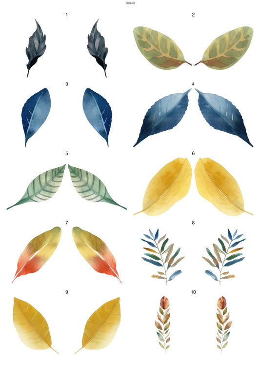 Watercolor Feather Waterslide Decal - Ceramic, Enamel & Glass Fusing Overglaze Decal Sheet 10049