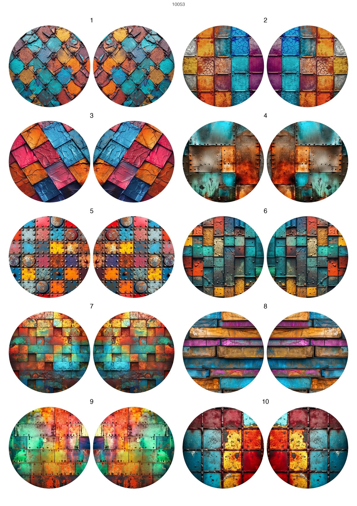 Decals, Abstract Metal Mosaic Two Ceramic decals - Enamel Decal - Fusible Decal - Glass Fusing Decal ~ Waterslide Decal 10053