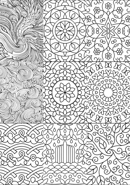 Zentangle Paisley Waterslide Decal - Ceramic, Enamel & Glass Fusing Overglaze Decal Sheet 10059