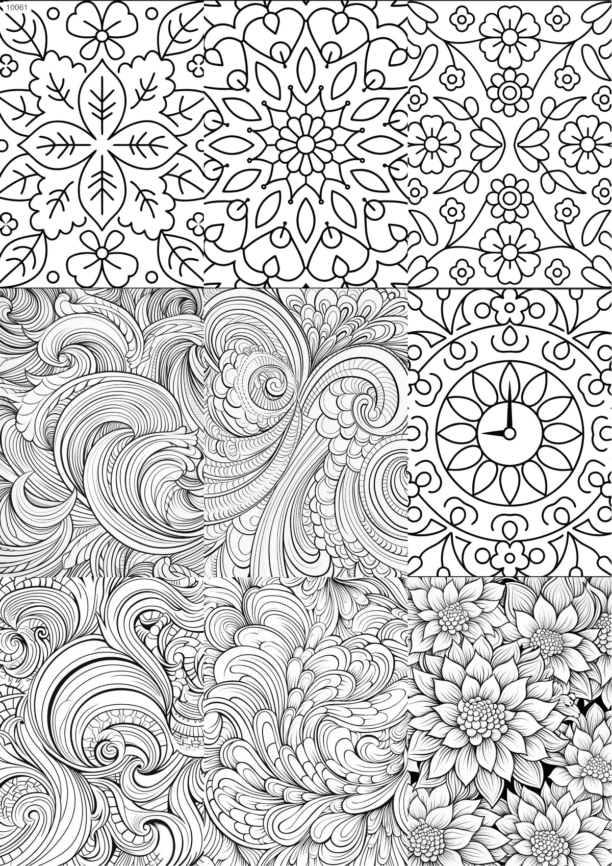Decals, Zentangle Botanical Ceramic decals - Enamel Decal - Fusible Decal - Glass Fusing Decal ~ Waterslide Decal 10061
