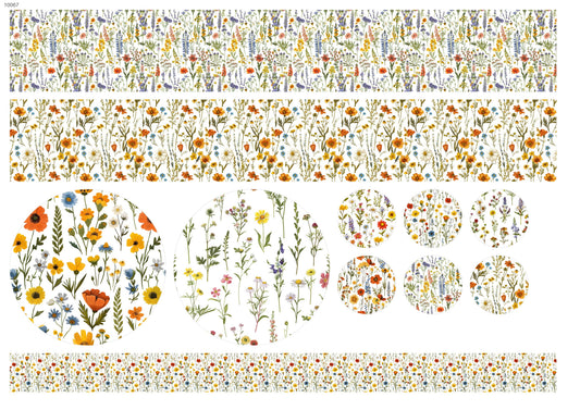 Wildflower Tableware Waterslide Decal - Ceramic, Enamel & Glass Fusing Overglaze Decal Sheet 10067