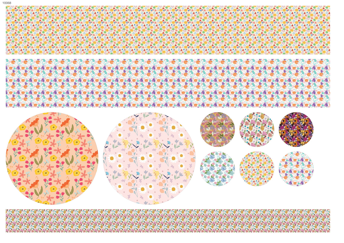 Decals, Tropical Floral Tableware Ceramic decals - Enamel Decal - Fusible Decal - Glass Fusing Decal ~ Waterslide Decal 10068