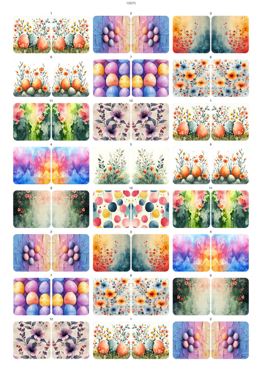 Easter Spring Pattern Waterslide Decal - Ceramic, Enamel & Glass Fusing Overglaze Decal Sheet 10075