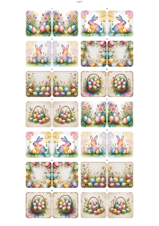 Easter Eggs Waterslide Decal - Ceramic, Enamel & Glass Fusing Overglaze Decal Sheet 10077