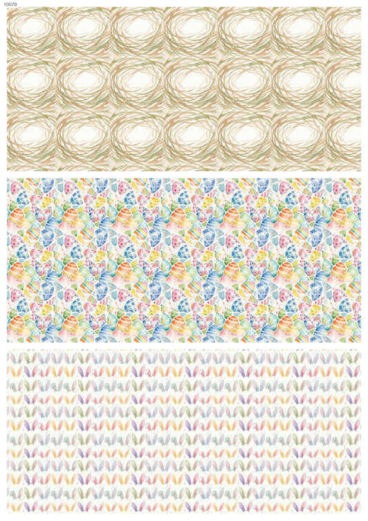 Easter Pattern Panels Waterslide Decal - Ceramic, Enamel & Glass Fusing Overglaze Decal Sheet 10078