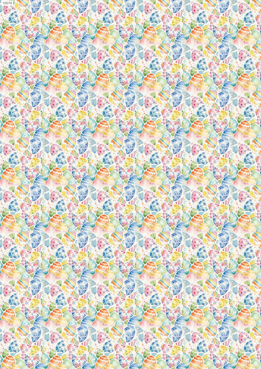 Easter Eggs Full Waterslide Decal - Ceramic, Enamel & Glass Fusing Overglaze Decal Sheet 10079