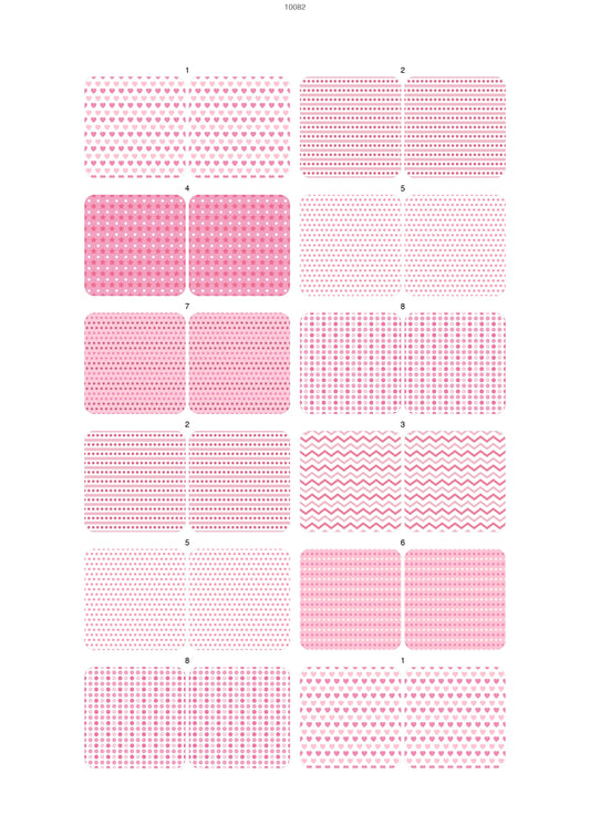 Valentine Pink Pattern Large Waterslide Decal - Ceramic, Enamel & Glass Fusing Overglaze Decal Sheet 10082