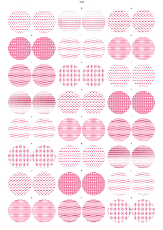 Valentine Pink Dots Waterslide Decal - Ceramic, Enamel & Glass Fusing Overglaze Decal Sheet 10083