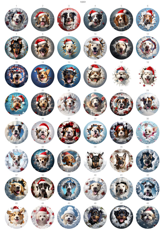 Dog Ornament Motifs Waterslide Decal - Ceramic, Enamel & Glass Fusing Overglaze Decal Sheet 10091