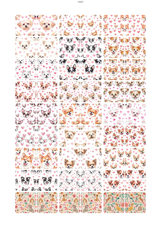 Dog Pattern Waterslide Decal - Ceramic, Enamel & Glass Fusing Overglaze Decal Sheet 10097