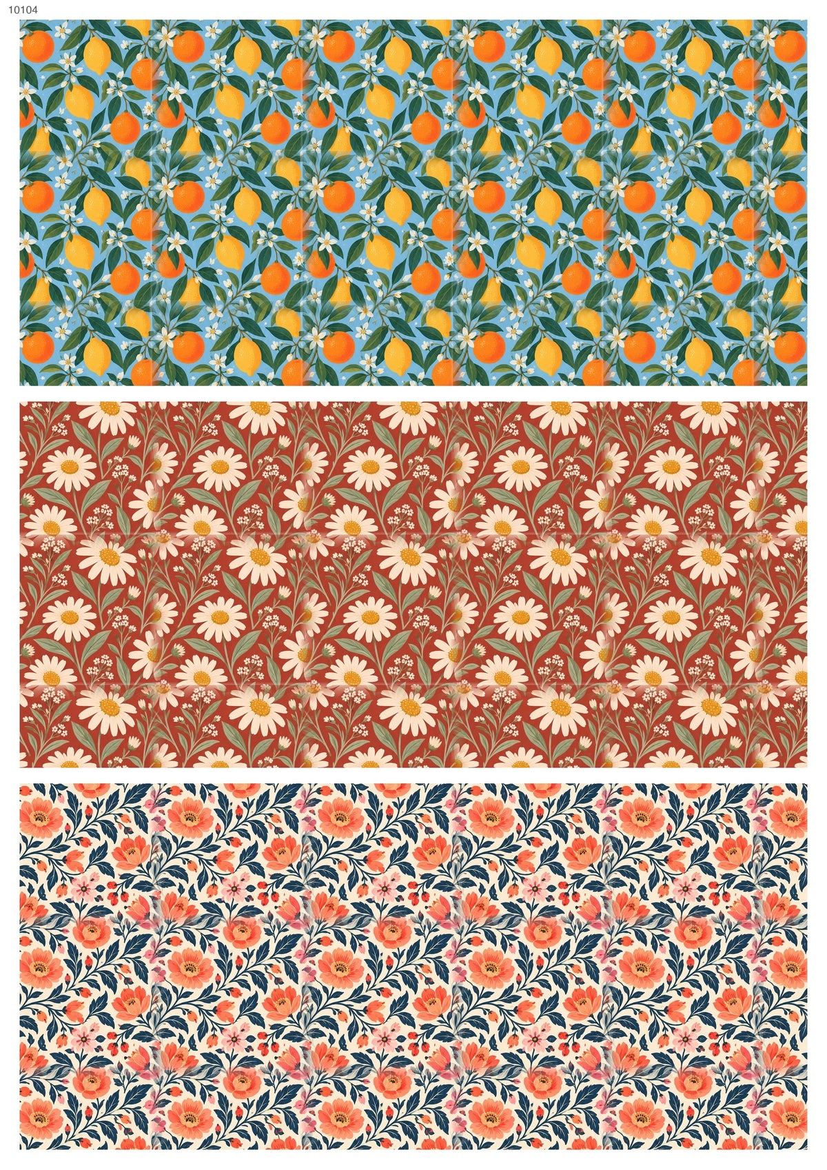 Bright Citrus Trio Waterslide Decal - Ceramic, Enamel & Glass Fusing Overglaze Decal Sheet 10104