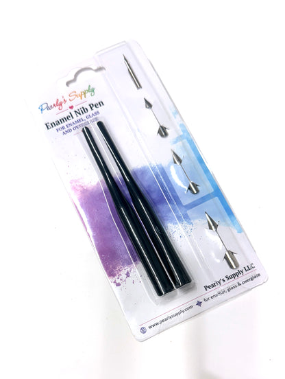 The Enamel Nib Pen Kit for Fine Details on Enamel - Glass - Overglaze - Ceramic - China Paint - Lead Free