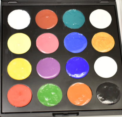New - Cool Hot Paints Complete  Kit - lead free -  including Mixing Palette  - Apply On Enameled Components- 16 Colors Palette and Brushes
