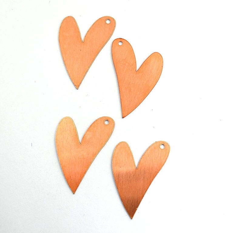 Copper Blanks - 12# Heart copper blank - 24 Gauge, Solid