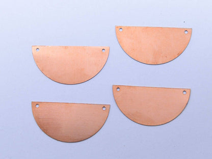 Copper Blanks - 27# Half circle copper blank - 24 Gauge, Solid