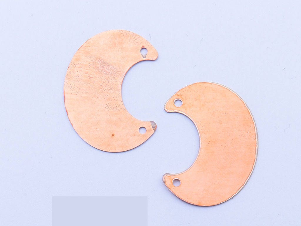 Copper Blanks - 26# Half circle copper blank , stamped, solid copper, round stamping blank, personalized , copper blank, raw copper