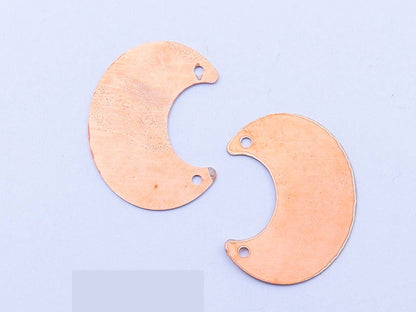 Copper Blanks - 26# Half circle copper blank , stamped, solid copper, round stamping blank, personalized , copper blank, raw copper