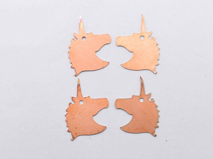 Copper Blanks - 49# Unicorn copper blank , stamped enamel , solid copper, stamping blank, personalized , copper blank, raw copper