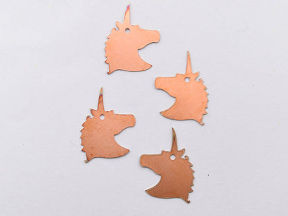 Copper Blanks - 49# Unicorn copper blank , stamped enamel , solid copper, stamping blank, personalized , copper blank, raw copper