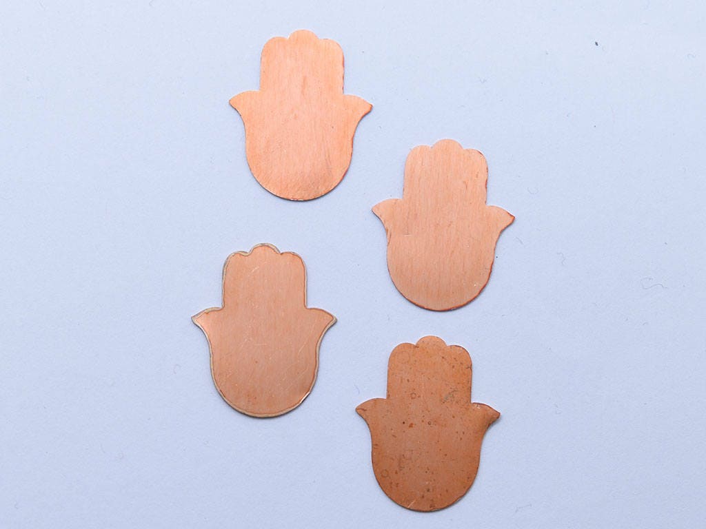 Copper Blanks 23# Hamsa copper blank, solid copper, enamel, stamping blank, personalized 24 Gauge, Solid, copper blank, raw copper