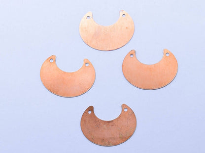 Copper Blanks - 26# 35mm Half circle copper blank , stamped, solid copper, round stamping blank, personalized , copper blank, raw copper