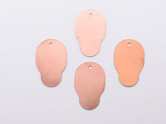 Copper Blanks - 50# Skull copper blank , stamped enamel , solid copper, stamping blank, personalized , copper blank, raw copper