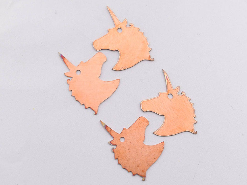 Copper Blanks - 49# Unicorn copper blank , stamped enamel , solid copper, stamping blank, personalized , copper blank, raw copper
