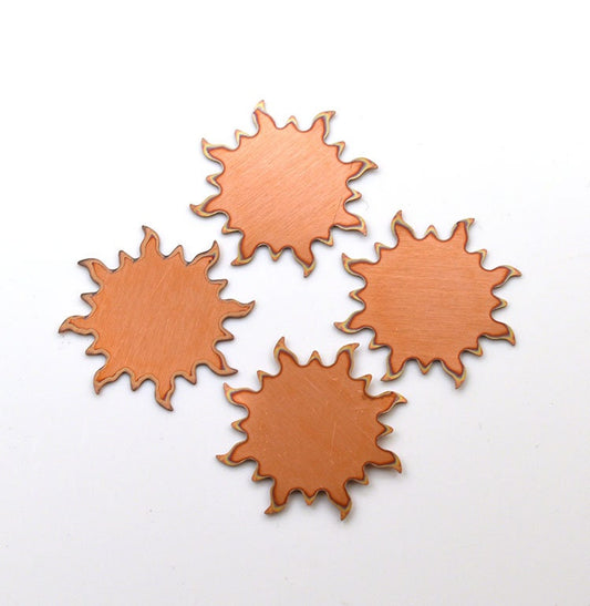 Copper Blanks - 60# Sun copper blank , stamped enamel , solid copper, stamping blank, personalized , copper blank, raw copper